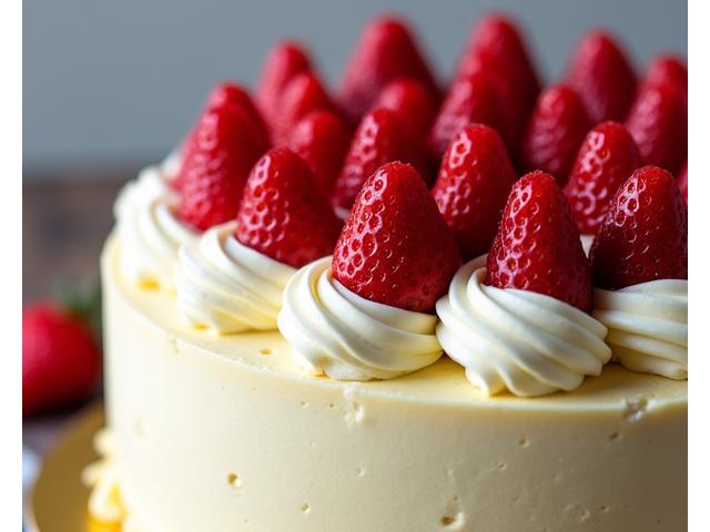 화려한 딸기 생크림 케이크